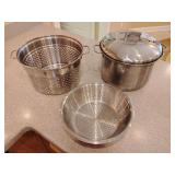 Steamer Pot & Basket Stainless Steel 6 qt., 4 pieces.