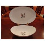Noritake China Japan 5605 Margot: Oval Serving Bowl, Serving Platter larger @ 14 1/4' L