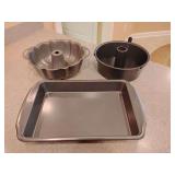 Sheet Cake Pan 1 Wilton, Fluted Tube/Bundt Cake Pan 1 Nordic Ware, Angle Food Cake Pan 1.