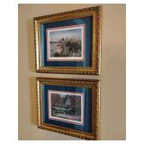 2 Louise Dunavant prints, 'Riverside' and 'Dixon Gardens' Memphis Tennessee, matted and framed beautifully, 10' x 12'.