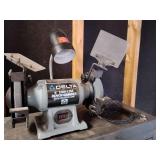 Delta 6-inch Thin-Line Bench Grinder with a flexible lamp. Model 23-665. Barely used. Untested.