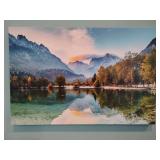 Photo on Canvas wrapped frame, seren mountain lake, by Decor Arts. 24' x 16'.