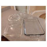 Mixing/Casserole Dishes, Fire King Anchor Hocking and Pyrex 5 pieces.
