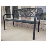 Winado 50-in W x 34-in H Black Steel Garden Bench