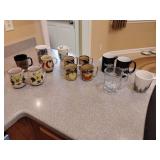 Coffee Cup Assorted, vintage and themed. 14 pieces.