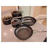 Ninja Foodi NeverStick Cookware set, durable non-stick coating designed not to chip or flake. 8 Pieces.