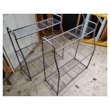 2 - 3 Tier Metal Waterproof Plant Shelfs for Living Room, Balcony and Garden 11 in. D x 27 in. W x 30 in. H, Taupe hammered finish. Like New.