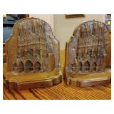 Vintage bookends Rheims Cathedral, Notre-Dame composite material. 7' T x 6' W.