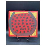 Authentic and original Mose T Folk Art Red Meat Watermelon with signature soda can tab hanger…..11-3/4 x 10-1/2