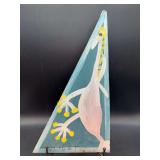 Authentic and original Mose T Folk Art White Tiko Bird with signature soda can tab hanger…..8-3/4 x 16-1/4