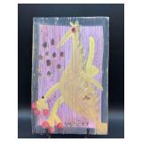 Authentic and original Mose T Folk Art Yellow Tiki Bird with signature soda can tab hanger…..8-3/4 x 13-1/4