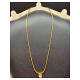 Beautiful gold-tone chain with teardrop rhinestone pendant…..would be adorable for a little princess