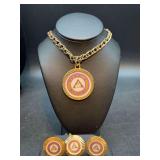 Matching set of PEOPLE AFSCME bracelet, tie tac and cufflinks