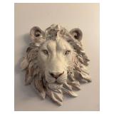 Lionhead wall decor piece measuring 8 1/2” x 9 1/2”