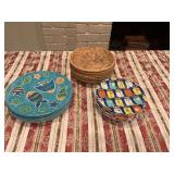 Set up 18 plastic dishes with eight paper plate holders