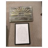 Wood- He is Risen- sign 24” x 16 1/2” and Bible verse print 14” x 20”