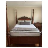 Eloquent four poster antique bed measuring 68“ x 82“.  Beautifully detailed and in good condition, has key to dismantle.