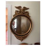 Federal style, black and gold mirror. 29” x 42”.