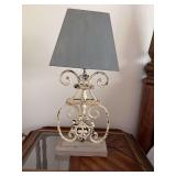 Metal and wood lamp 12“ x 30“