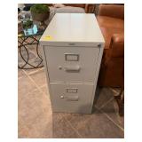 Two drawer metal file cabinet 15” x 25” x 29”