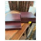 Four vintage record albums.  One of the albums only has one vinyl ..