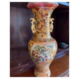 14”x 6“ vintage Japanese Satsuma Geisha vase with ruffled edges