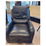 Navy rocker recliner swivel chair from Stash.  30”x 37“x40”  seat is 20 inches from floor. Great condition