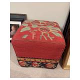Moroccan Ottoman 19“ x 19”x 19”with wood feet