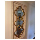 Large white distressed wood and gold mirror 27 1/2“ x 58“ x 2 1/4“