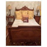 Antique French bed 56“ x 80“ mattress sits 24” inches from the floor. This mattress has been specifically made to fit this bed. It is an organic latex and chemically free mattress