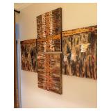 Set of four canvases showing cross and angels. Each canvas is 16“ x 20“ can be hung individually or together