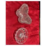 Two cut glass jewelry holders