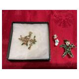 Three Christmas pins