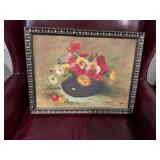 Floral painting 17 1/2“ x 14“