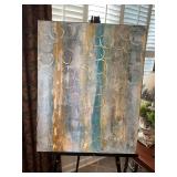 Hand painted canvas of circles 24 x 31“ can be hung vertical or horizontal