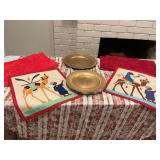 Grouping of Christmas placements, chargers and handmade 17 x 18” squares