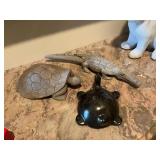 Would alligator and turtle with a black wall hanging turtle. 12 inches 8 inches and 5 inches wide.