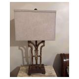 UPDATE : Can’t get this lamp to come on. Have tried new bulb. Metal lamp 15“ x 28“. Base is 8” x 6”.