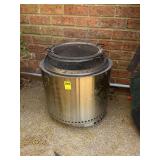 Solo wood-burning stove, 18 inches round- 20 inches tall and accessories, and two boxes of wood