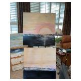 Two hand painted canvases 36 x 36” can be hung individually or side-by-side