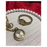 Two watches..Fieldstone pendant watch and a Timex quartz wrist watch
