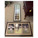 Two black matted picture frames. 37“ x 21“ and 13“ x 47“. One corner has a slight nick as shown in photos.