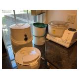Baking appliances and containers.. L’equip Nutri flour mill, Bosch dough mixer and 2 flour containers