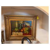 Nicely gold framed Fruit painting on canvas 23”x 19“