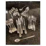 Nice grouping of Oneida silverware plus one coffee & Jesus teaspoon