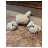 Group of 3 sheep varying from 5 inches to 7 inches and up to 6 1/2 inches tall