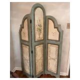 Hand painted wood room divider.. 48“ x 72“. Each panel is 17 inches wide.