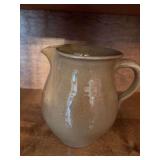 Vintage pottery pitcher with ice lip 8“ x 8“