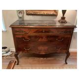 19th Century Louis XV marble top chest with Burl-wood.. 50” x 22” x 39 1/2”