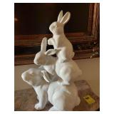 Ceramic rabbit piece is 10“ x 16“